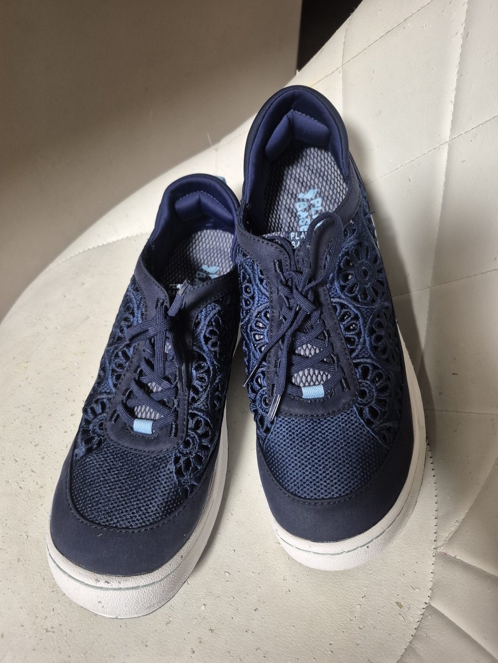 Jambu Navy Blue Lace-Trim Slip-On Sneakers